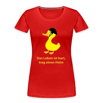 Ente mit Helm - Frauen Premium Bio T-Shirt - Navy - Vorne - Mia (176cm)