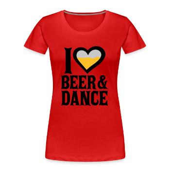 Love Beer and Dance - Frauen Premium Bio T-Shirt - Navy - Vorne - Mia (176cm)