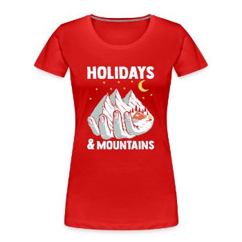 Holidays And Mountains Nature Camping Lover Proud - Women's Premium Organic T-Shirt - navy - Front - Mia (176cm)