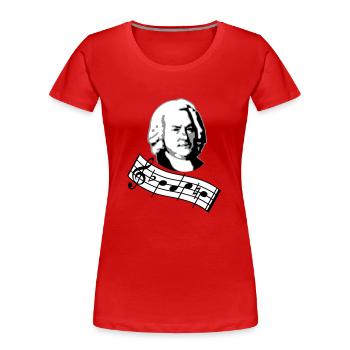 bach noten 3col vers2 - Frauen Premium Bio T-Shirt - Navy - Vorne - Mia (176cm)