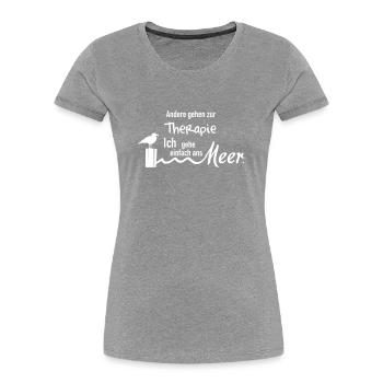Therapie am Meer - Frauen Premium Bio T-Shirt - Navy - Vorne - Mia (176cm)