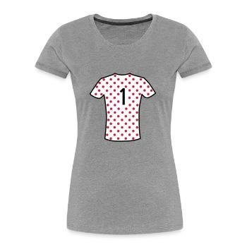 Rot gepunktetes Trikot - Frauen Premium Bio T-Shirt - Navy - Vorne - Mia (176cm)