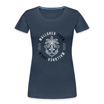 Mallorca Crew Anker Palme Herz - Frauen Premium Bio T-Shirt - Navy - Vorne - Mia (176cm)
