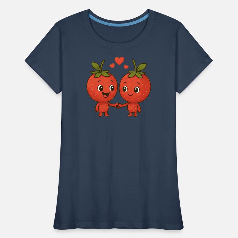Erdbeeren mit Herzen Frauen Premium Bio T-Shirt