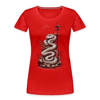 Traditional Japanese tattoo snake design - Women's Premium Organic T-Shirt - navy - Front - Mia (176cm)