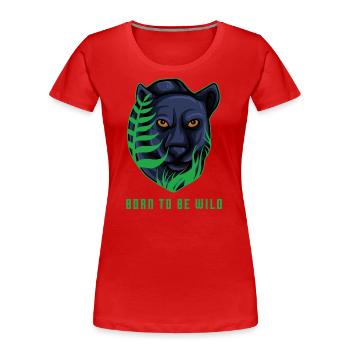 Panter Born To B Wild - Frauen Premium Bio T-Shirt - Navy - Vorne - Mia (176cm)