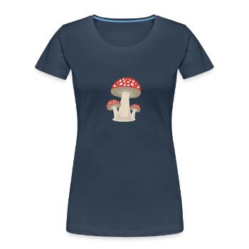 Mushroom lucky guy forest gift idea - Women's Premium Organic T-Shirt - navy - Front - Mia (176cm)