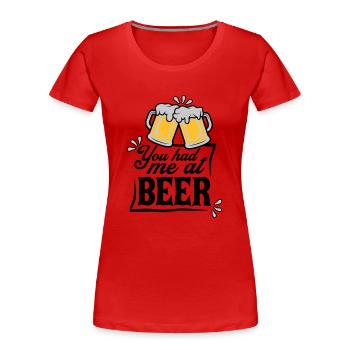 Persuades beer saying - Women's Premium Organic T-Shirt - navy - Front - Mia (176cm)