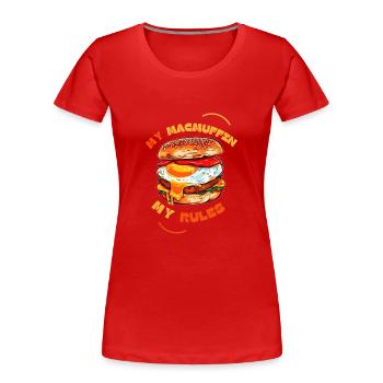 My McMuffin My Rules - Women's Premium Organic T-Shirt - navy - Front - Mia (176cm)