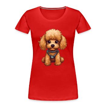 Sweet Baby Poodle Dog - Women's Premium Organic T-Shirt - navy - Front - Mia (176cm)