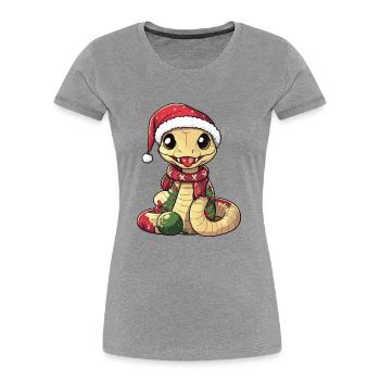Snake Cobra Christmas - Women's Premium Organic T-Shirt - navy - Front - Mia (176cm)