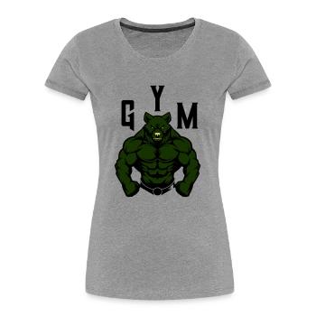 Bear Comic Gym Beast - Women's Premium Organic T-Shirt - navy - Front - Mia (176cm)