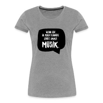 Musik Spruch Lustig Sprechblase DJ - Frauen Premium Bio T-Shirt - Navy - Vorne - Mia (176cm)