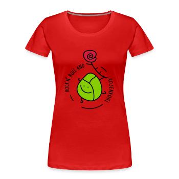 Rock and Roll - Frauen Premium Bio T-Shirt - Navy - Vorne - Mia (176cm)