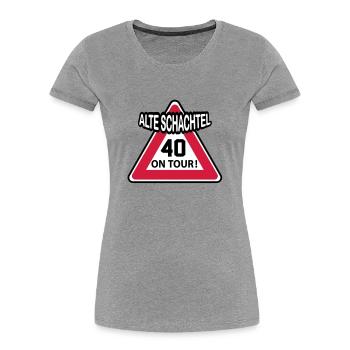 40 - Frauen Premium Bio T-Shirt - Navy - Vorne - Mia (176cm)