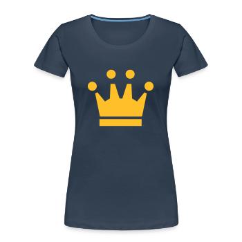 Crown Winner King Queen Princess - T-shirt bio Premium Femme - bleu marine - Devant - Mia (176cm)