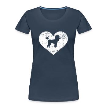 Pudel - Frauen Premium Bio T-Shirt - Navy - Vorne - Mia (176cm)