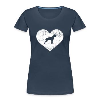 Boxer - T-shirt bio Premium Femme - bleu marine - Devant - Mia (176cm)