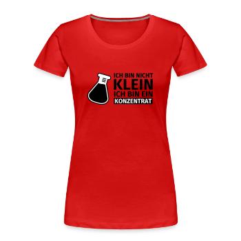 Ich bin nicht klein, ich bin ein Konzentrat - Frauen Premium Bio T-Shirt - Navy - Vorne - Mia (176cm)