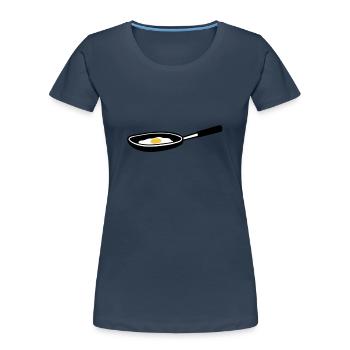 egg_in_pan - Women's Premium Organic T-Shirt - navy - Front - Mia (176cm)