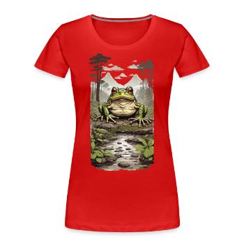 Frog in Tropical Rainforest Jungle Design - Women's Premium Organic T-Shirt - navy - Front - Mia (176cm)