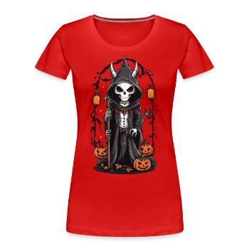 Halloween Skeleton Druid Magic - Women's Premium Organic T-Shirt - navy - Front - Mia (176cm)