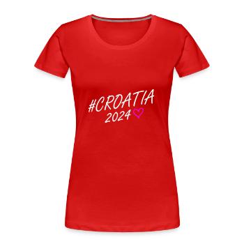 Croatie 2024 Heart Trip - T-shirt bio Premium Femme - bleu marine - Devant - Mia (176cm)
