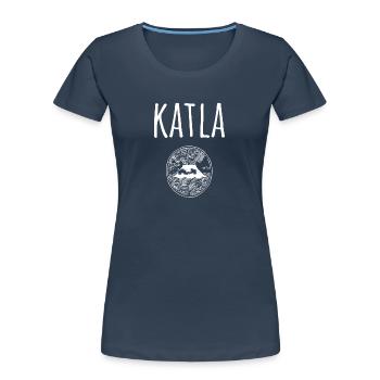 Katla Souvenir Volcano - Women's Premium Organic T-Shirt - navy - Front - Mia (176cm)