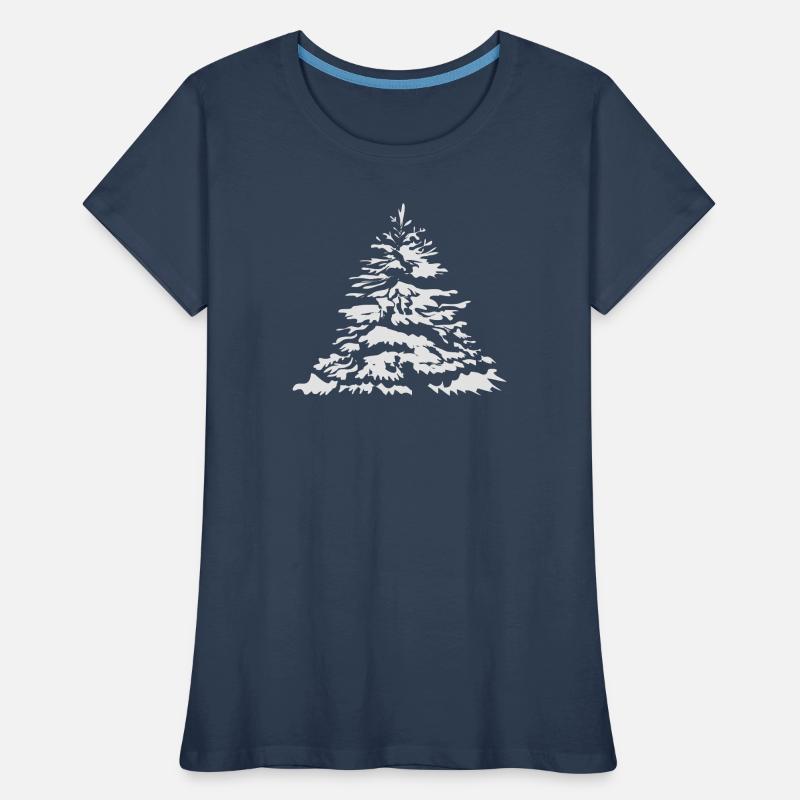 schneebedeckter Christbaum oder Tannenbaum Frauen Premium Bio T-Shirt