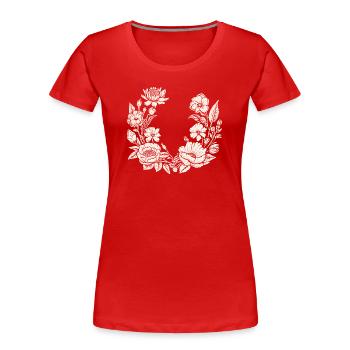 Flower Wreath Flowers Bees Meadow Wedding Blossoms - Women's Premium Organic T-Shirt - navy - Front - Mia (176cm)