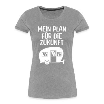 Wanderlust Camping Chillen Wohnwagen Statement - Frauen Premium Bio T-Shirt -  - Vorne - Mia (176cm)