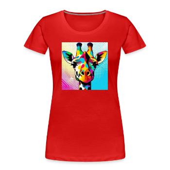 Giraffe Pop Art - Frauen Premium Bio T-Shirt - Navy - Vorne - Mia (176cm)
