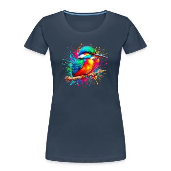 Martin-pêcheur - T-shirt bio Premium Femme - bleu marine - Devant - Mia (176cm)