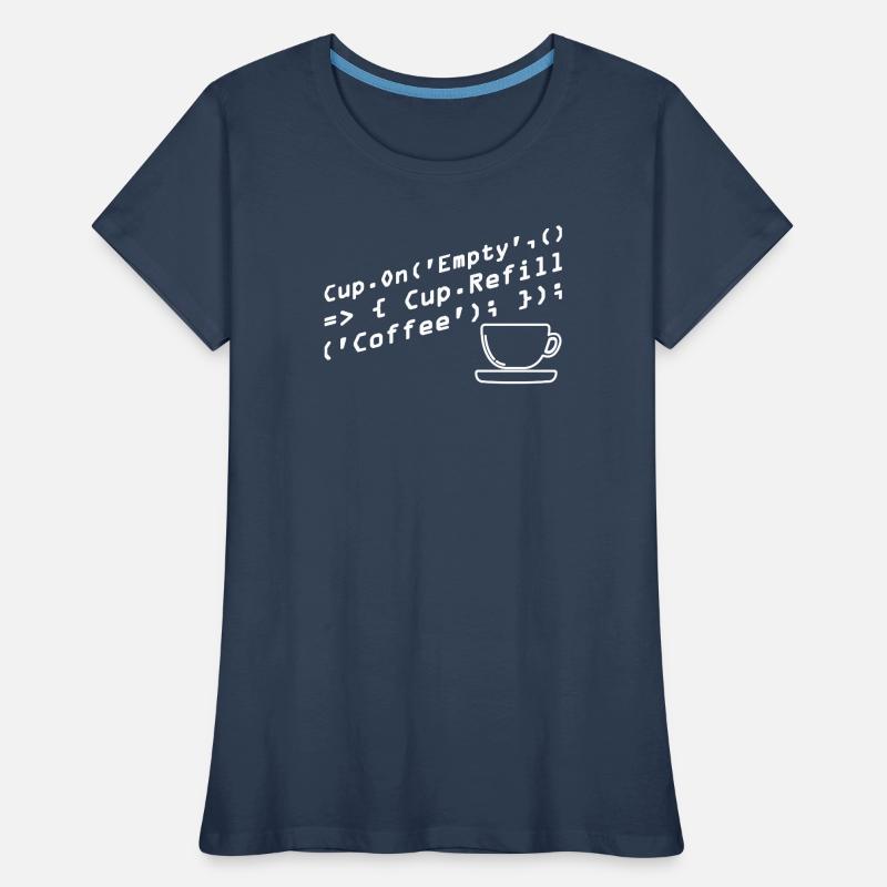 Programmers generate code from coffee Women's Premium Organic T-Shirt