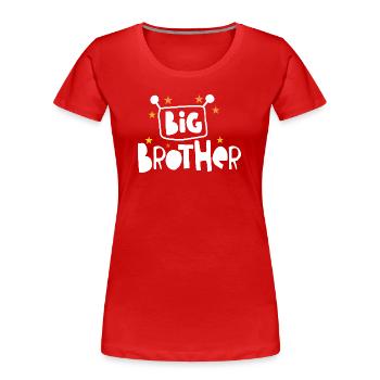 Großer Bruder - Frauen Premium Bio T-Shirt - Navy - Vorne - Mia (176cm)