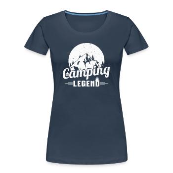Mountain Camping Legend Design - Women's Premium Organic T-Shirt - navy - Front - Mia (176cm)