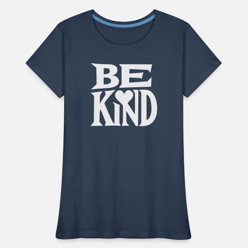 Be kind Slogan mit Herz Frauen Premium Bio T-Shirt