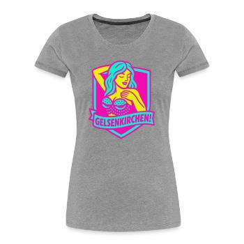 Gelsenkirchen Superstar en rose - T-shirt bio Premium Femme - bleu marine - Devant - Mia (176cm)