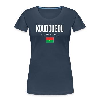 Koudougou Burkina Faso - Women's Premium Organic T-Shirt - navy - Front - Mia (176cm)