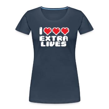 Extreme Pixel Heart - Women's Premium Organic T-Shirt - navy - Front - Mia (176cm)