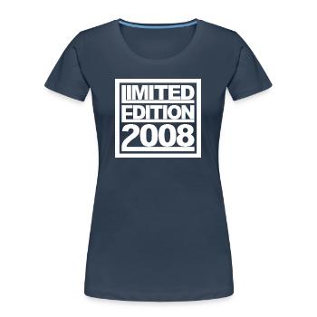 Limitierte Edition 2008 Design Geburtstag - Frauen Premium Bio T-Shirt - Navy - Vorne - Mia (176cm)