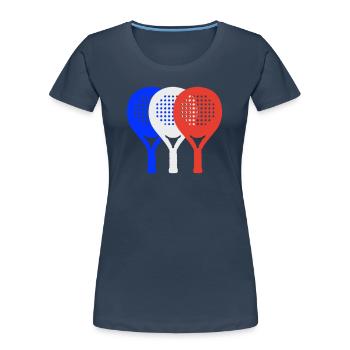 Padel-Frankreich2 - Frauen Premium Bio T-Shirt - Navy - Vorne - Mia (176cm)