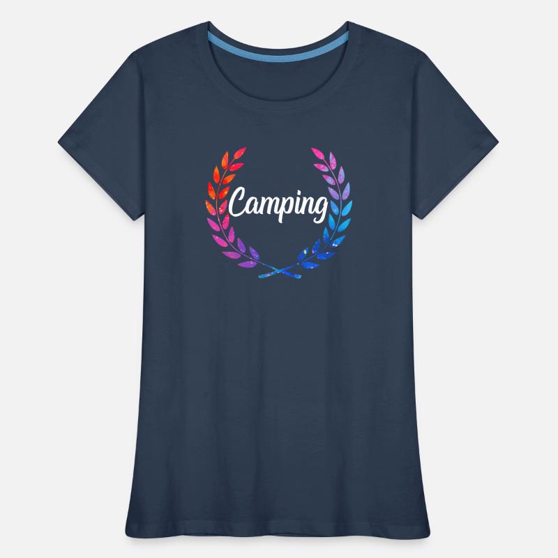 Camping Farblaurel Script Frauen Premium Bio T-Shirt