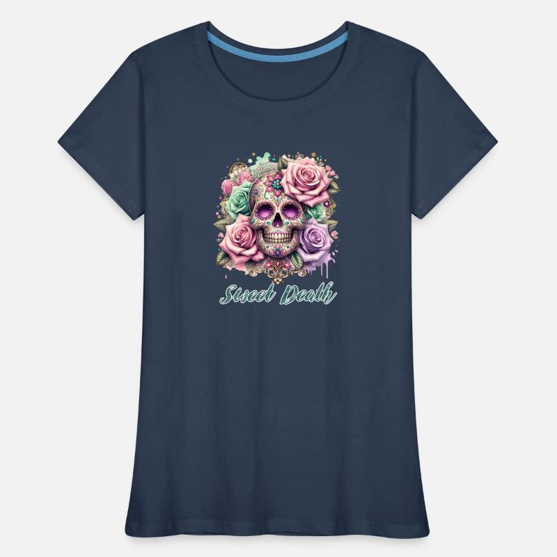 Fleurs Crâne Beauté Floraison T-shirt bio Premium Femme