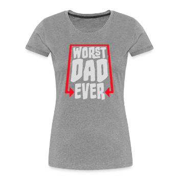 Le pire papa de tous les temps Drôle Sarcastique Papa pour la fête des pères - T-shirt bio Premium Femme - bleu marine - Devant - Mia (176cm)