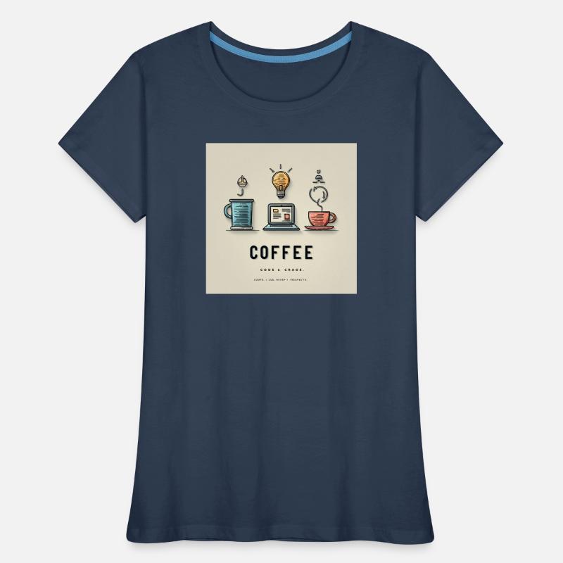Coffee Code Design Women's Premium Organic T-Shirt