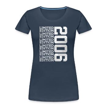 ÉDITION LIMITÉE 2006 20 ANS 20E ANNIVERSAIRE - T-shirt bio Premium Femme - bleu marine - Devant - Mia (176cm)