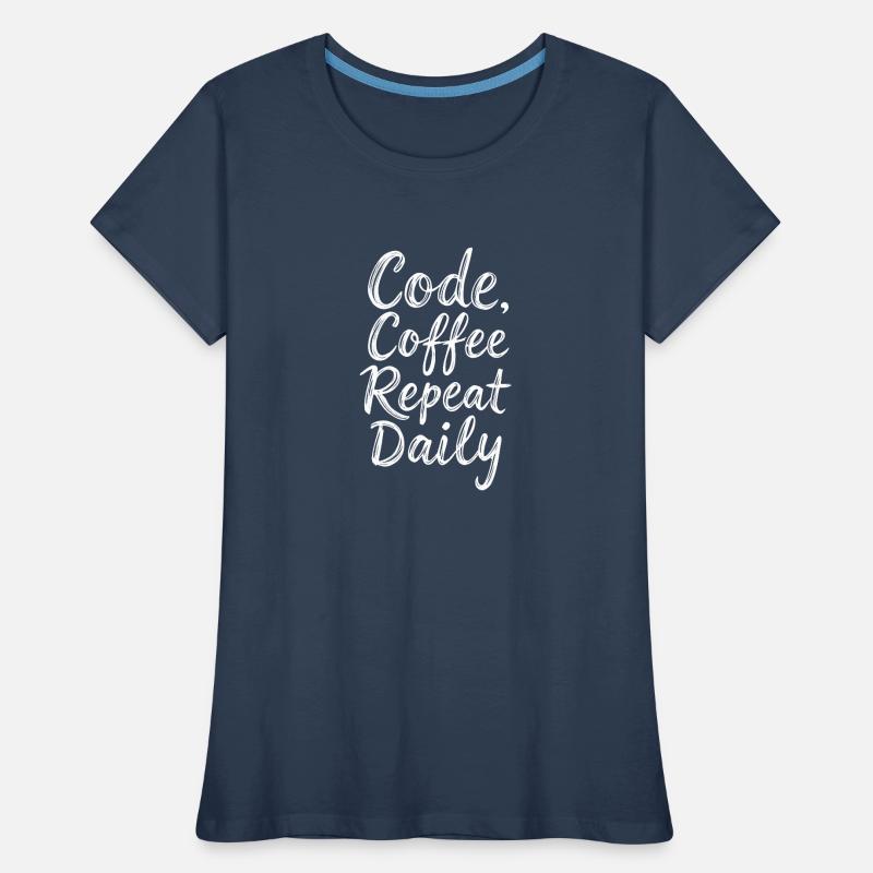 Code Schlaf Debug Wiederholungsprogramm Shirt Frauen Premium Bio T-Shirt