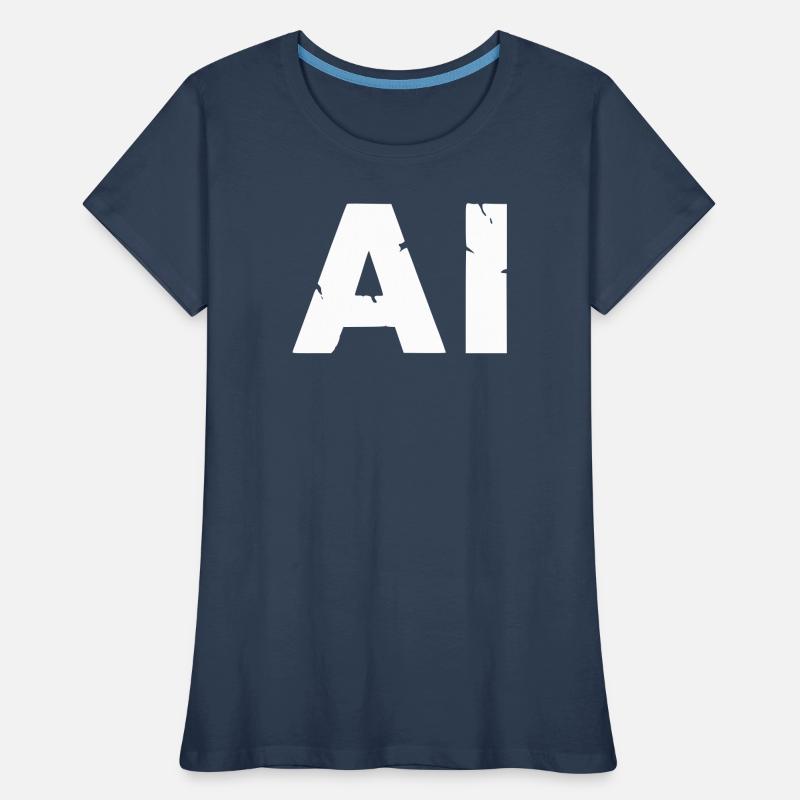 AI Artificial Intelligence Text Grunge Vector Women's Premium Organic T-Shirt