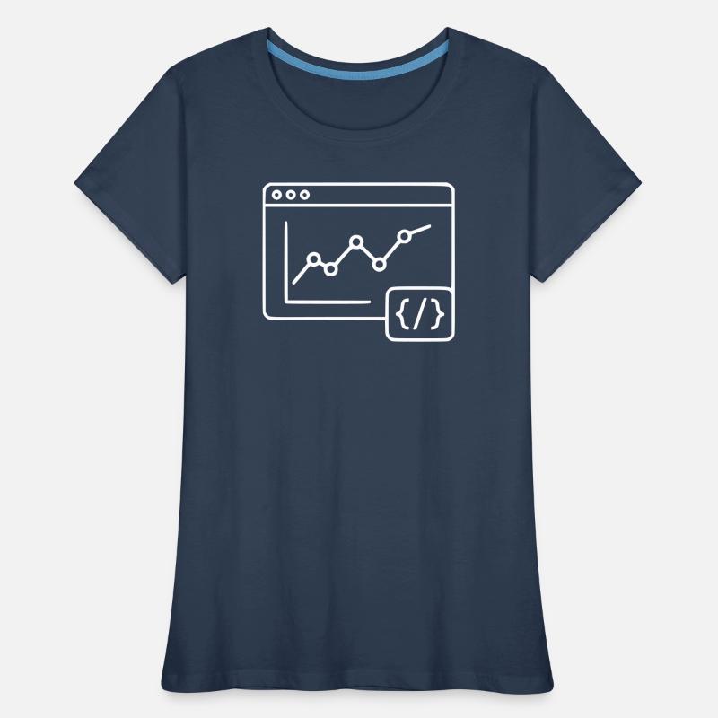 Web Analyse Chart Coding Browser Vektor Frauen Premium Bio T-Shirt